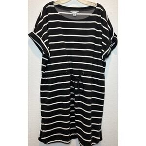 Tommy Bahama Black and White Striped Short Sleeve Romper Dress Size XL